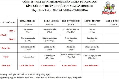 Thực đơn Tuần 20